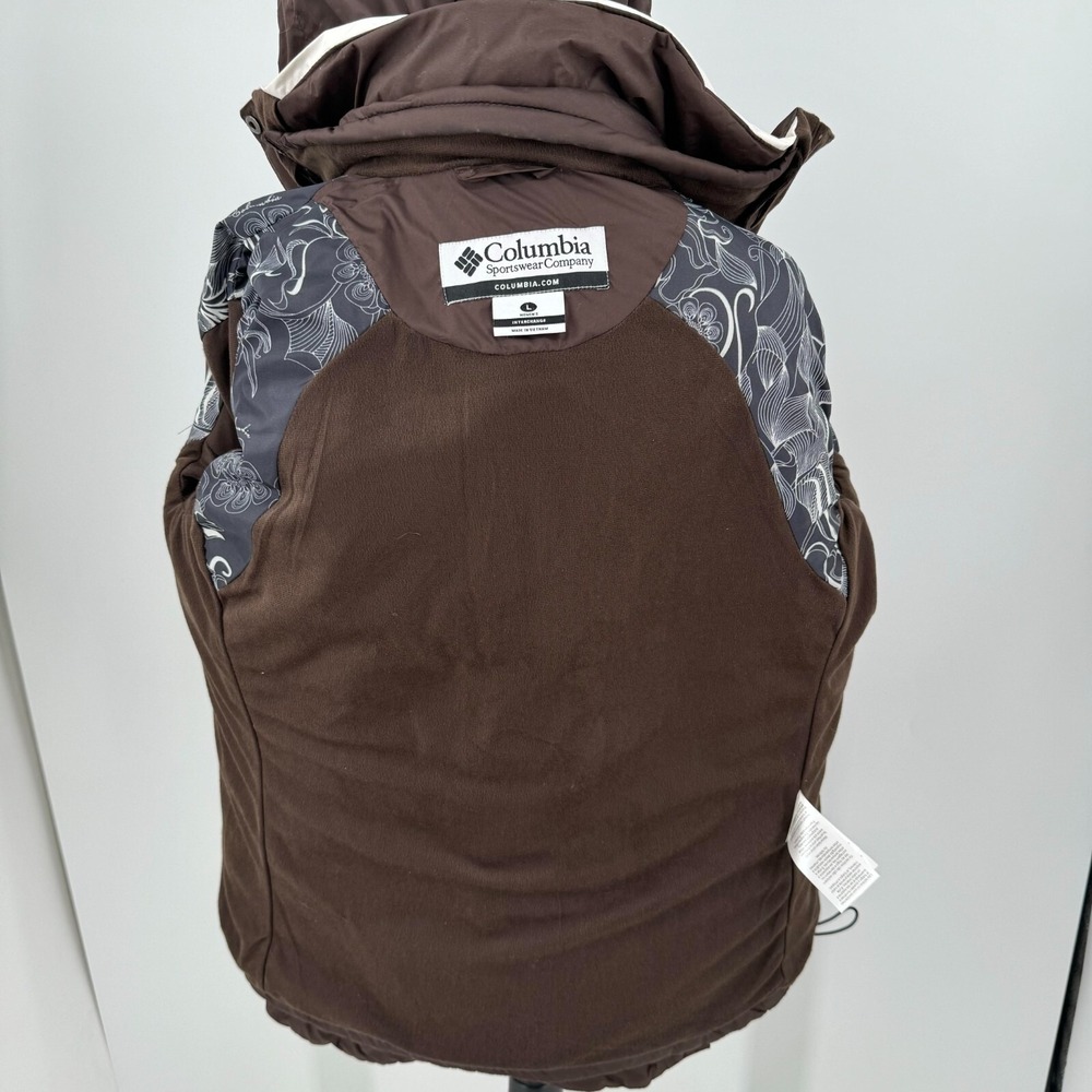 Columbia Interchange Ski Jacket WOMENS Brown Pink Full Zip Hooded Snow Winter L - Picture 6 of 15